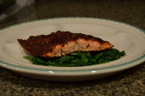 Roasted Salmon and Spinahc