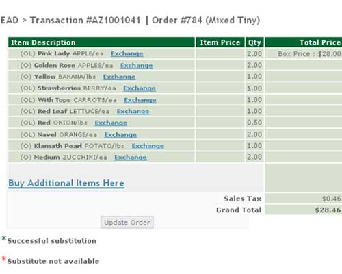 Current Order Page